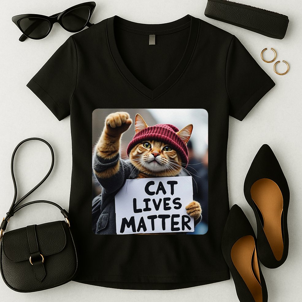 Donald Trump 2024 Cats Cat Lives Matter Trump Gift Women's V-Neck T-Shirt
