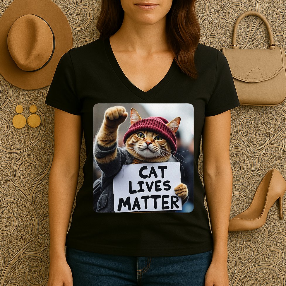 Donald Trump 2024 Cats Cat Lives Matter Trump Gift Women's V-Neck T-Shirt