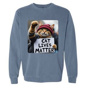 Donald Trump 2024 Cats Cat Lives Matter Trump Gift Garment-Dyed Sweatshirt