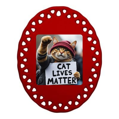 Donald Trump 2024 Cats Cat Lives Matter Trump Gift Ceramic Oval Ornament