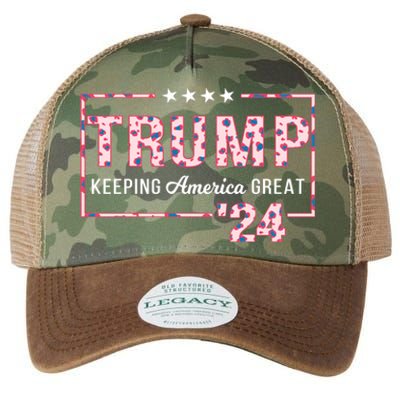 Donald Trump 2024 President Pro Trump Leopard Print Cute Gift Legacy Tie Dye Trucker Hat