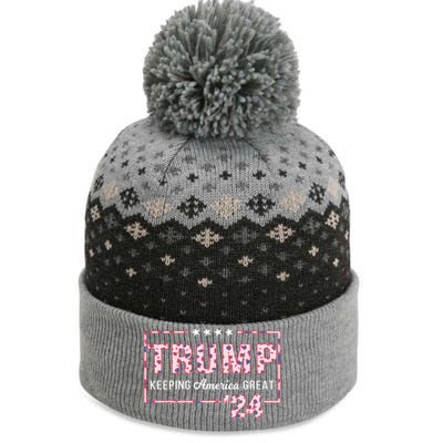 Donald Trump 2024 President Pro Trump Leopard Print Cute Gift The Baniff Cuffed Pom Beanie