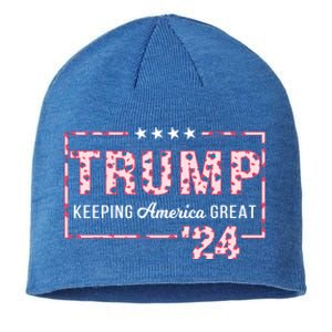 Donald Trump 2024 President Pro Trump Leopard Print Cute Gift Sustainable Beanie