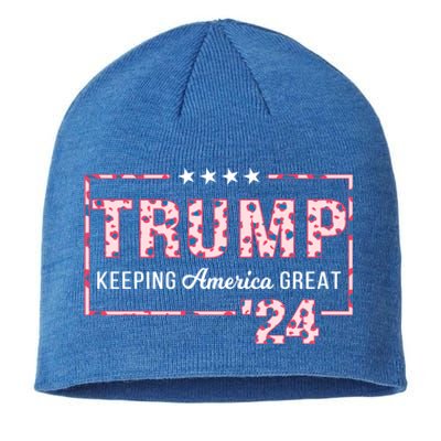 Donald Trump 2024 President Pro Trump Leopard Print Cute Gift Sustainable Beanie