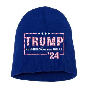 Donald Trump 2024 President Pro Trump Leopard Print Cute Gift Short Acrylic Beanie