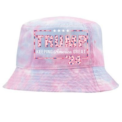 Donald Trump 2024 President Pro Trump Leopard Print Cute Gift Tie-Dyed Bucket Hat