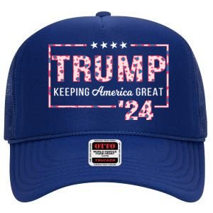 Donald Trump 2024 President Pro Trump Leopard Print Cute Gift High Crown Mesh Back Trucker Hat