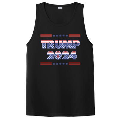 Donald Trump 2024 Patriotic Political Humor Meaningful Gift PosiCharge Competitor Tank