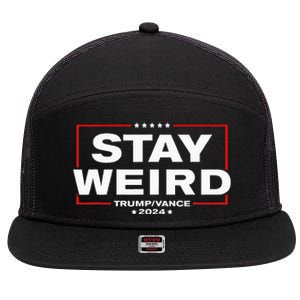 Donald Trump 2024 Stay Weird Jd Vance 7 Panel Mesh Trucker Snapback Hat