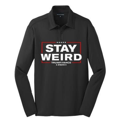 Donald Trump 2024 Stay Weird Jd Vance Silk Touch Performance Long Sleeve Polo