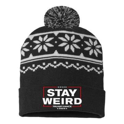 Donald Trump 2024 Stay Weird Jd Vance USA-Made Snowflake Beanie