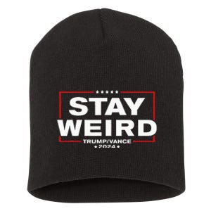 Donald Trump 2024 Stay Weird Jd Vance Short Acrylic Beanie