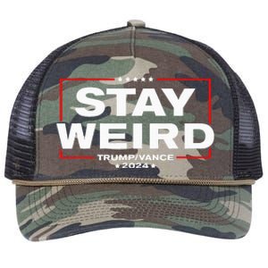 Donald Trump 2024 Stay Weird Jd Vance Retro Rope Trucker Hat Cap