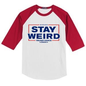 Donald Trump 2024 Stay Weird Jd Vance Kids Colorblock Raglan Jersey