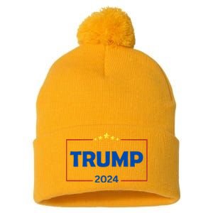 Donald Trump 2024 Take America Back Usa United States Pom Pom 12in Knit Beanie