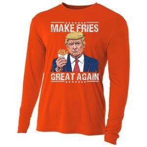 Donald Trump 2024 Make French Fries Great Again Cooling Performance Long Sleeve Crew