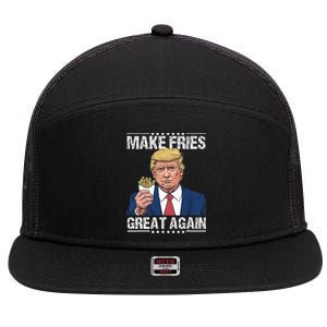 Donald Trump 2024 Make French Fries Great Again 7 Panel Mesh Trucker Snapback Hat