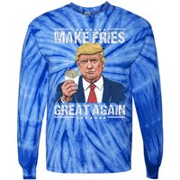 Donald Trump 2024 Make French Fries Great Again Tie-Dye Long Sleeve Shirt