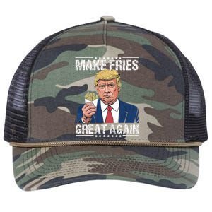 Donald Trump 2024 Make French Fries Great Again Retro Rope Trucker Hat Cap