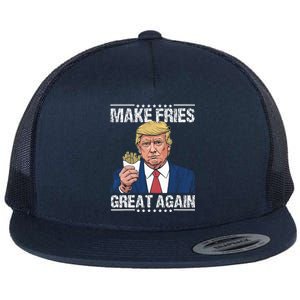 Donald Trump 2024 Make French Fries Great Again Flat Bill Trucker Hat