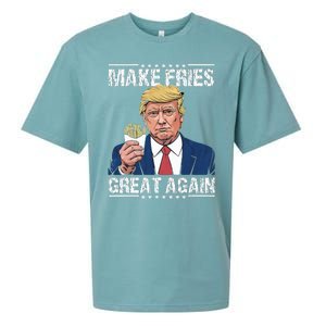 Donald Trump 2024 Make French Fries Great Again Sueded Cloud Jersey T-Shirt