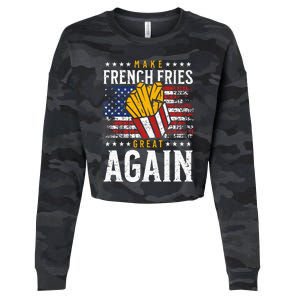 Donald Trump 2024 French Fry Make French Fries Great Again Cropped Pullover Crew