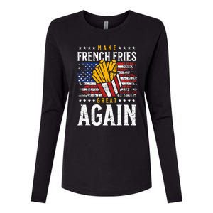 Donald Trump 2024 French Fry Make French Fries Great Again Womens Cotton Relaxed Long Sleeve T-Shirt