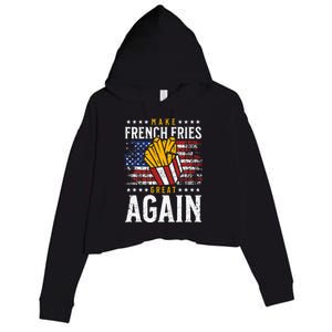 Donald Trump 2024 French Fry Make French Fries Great Again Crop Fleece Hoodie