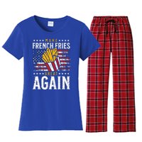 Donald Trump 2024 French Fry Make French Fries Great Again Women's Flannel Pajama Set