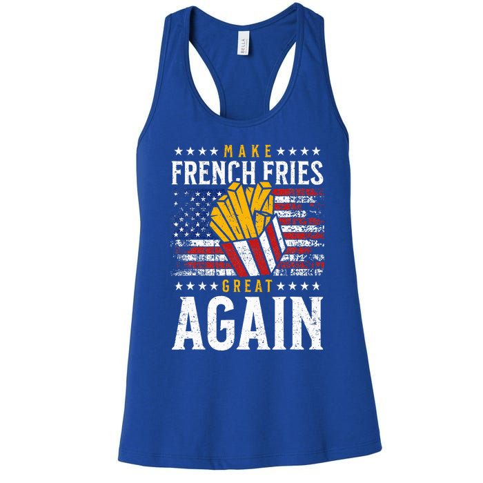 Donald Trump 2024 French Fry Make French Fries Great Again Women's Racerback Tank