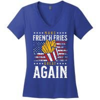 Donald Trump 2024 French Fry Make French Fries Great Again Women's V-Neck T-Shirt