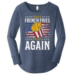 Donald Trump 2024 French Fry Make French Fries Great Again Women's Perfect Tri Tunic Long Sleeve Shirt