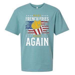 Donald Trump 2024 French Fry Make French Fries Great Again Sueded Cloud Jersey T-Shirt