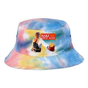 Donald Trump 2024 French Fry Make French Fries Great Again Tie Dye Newport Bucket Hat