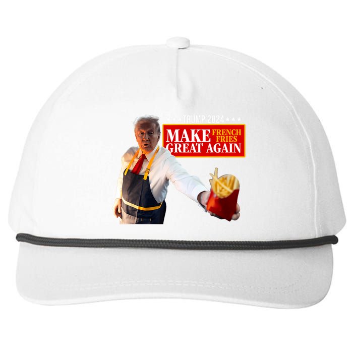 Donald Trump 2024 French Fry Make French Fries Great Again Snapback Five-Panel Rope Hat