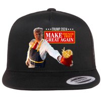 Donald Trump 2024 French Fry Make French Fries Great Again Flat Bill Trucker Hat