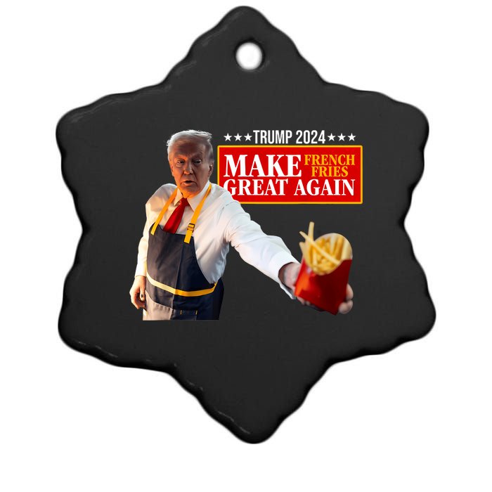 Donald Trump 2024 French Fry Make French Fries Great Again Ceramic Star Ornament