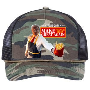 Donald Trump 2024 French Fry Make French Fries Great Again Retro Rope Trucker Hat Cap