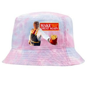 Donald Trump 2024 French Fry Make French Fries Great Again Tie-Dyed Bucket Hat