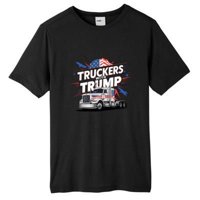 Donald Trump 2024 Truckers Patriotic Political Support Humor Cute Gift Tall Fusion ChromaSoft Performance T-Shirt