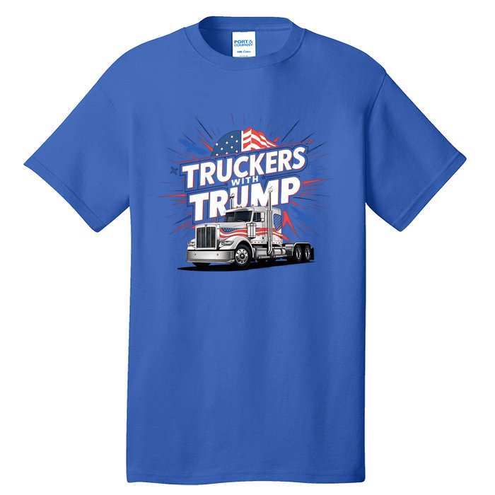 Donald Trump 2024 Truckers Patriotic Political Support Humor Cute Gift Tall T-Shirt