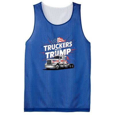 Donald Trump 2024 Truckers Patriotic Political Support Humor Cute Gift Mesh Reversible Basketball Jersey Tank