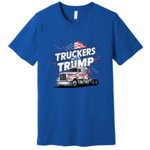 Donald Trump 2024 Truckers Patriotic Political Support Humor Cute Gift Premium T-Shirt