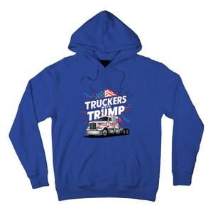 Donald Trump 2024 Truckers Patriotic Political Support Humor Cute Gift Tall Hoodie