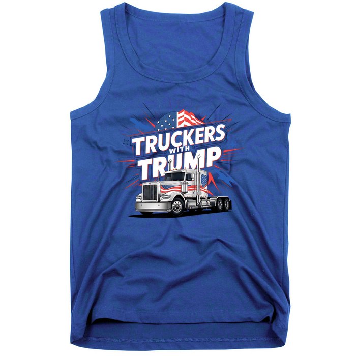 Donald Trump 2024 Truckers Patriotic Political Support Humor Cute Gift Tank Top