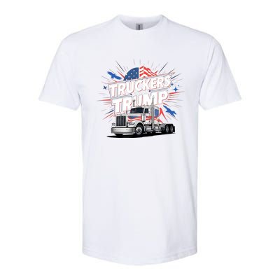 Donald Trump 2024 Truckers Patriotic Political Support Humor Cute Gift Softstyle CVC T-Shirt