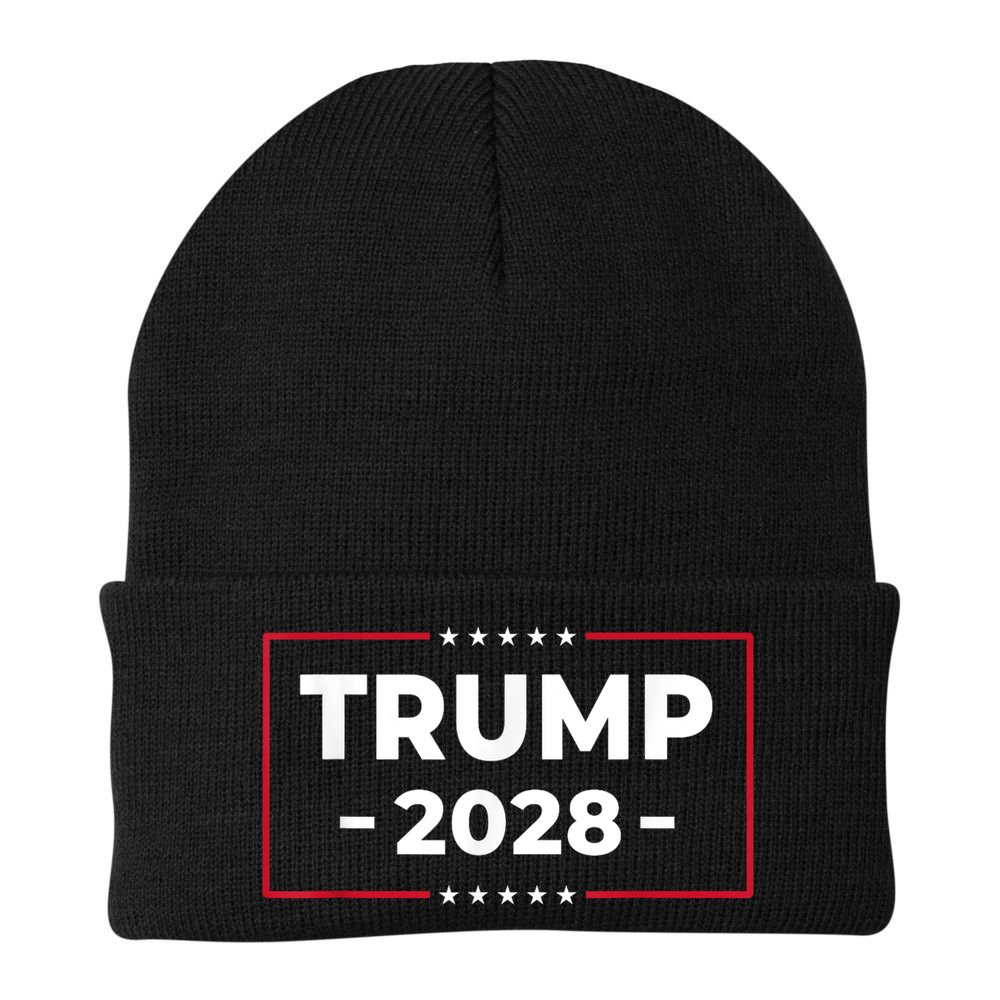 Donald Trump 2028 President American Flag Pro Trump Vintage Beanie