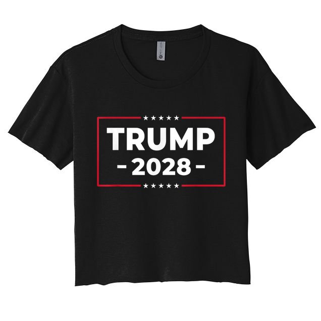 Donald Trump 2028 President American Flag Pro Trump Vintage Crop Top