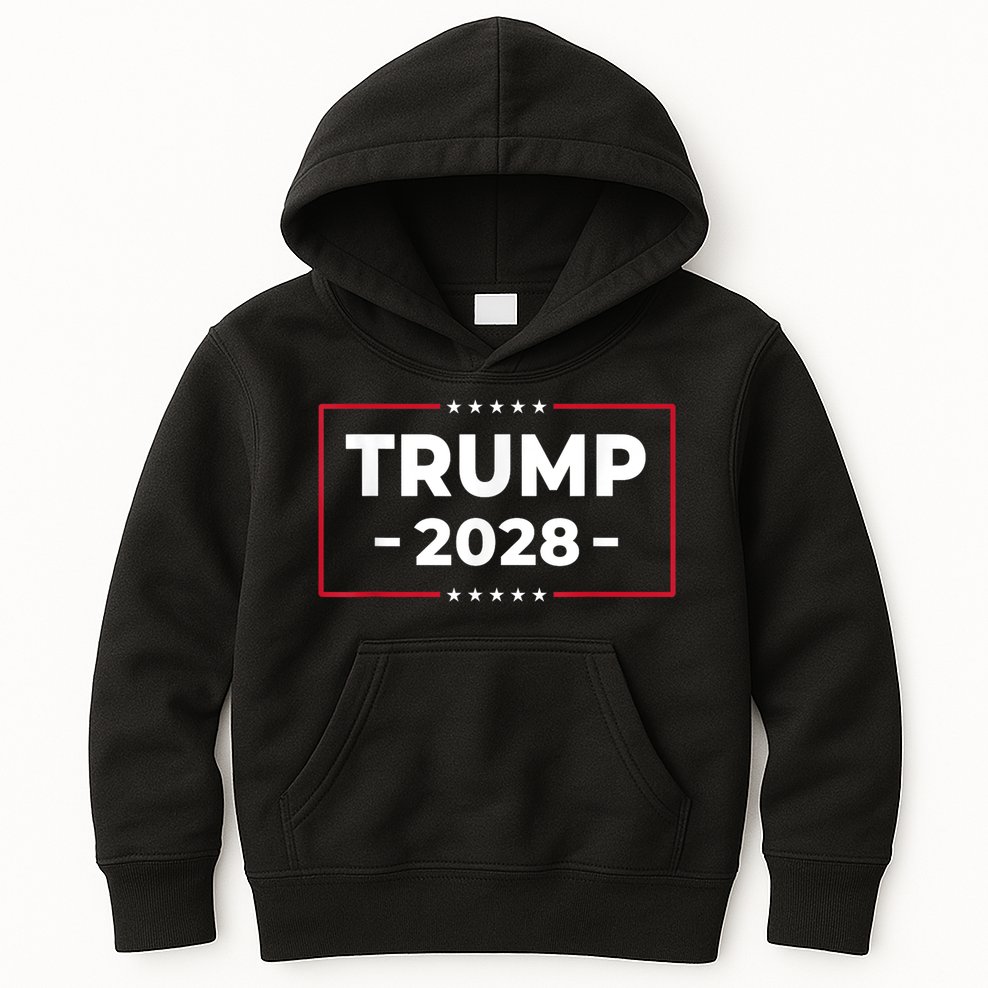 Donald Trump 2028 President American Flag Pro Trump Vintage Kids Hoodie