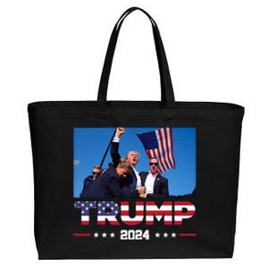 Donald Trump 2024 Survived Shot At Election Rally Cotton Canvas Jumbo Tote